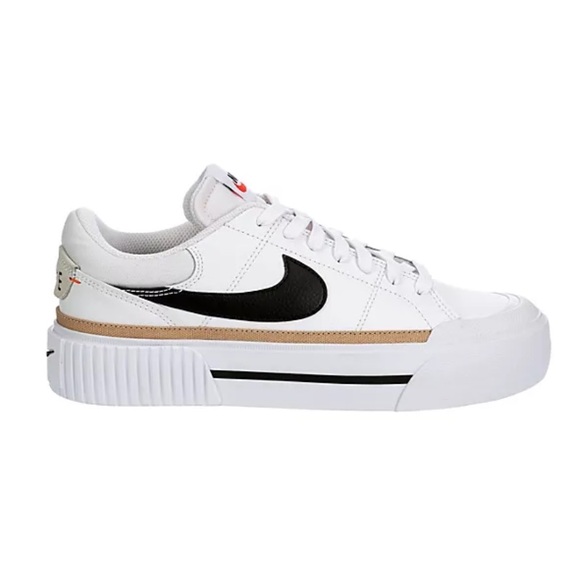 NIKE WOMENS PLATFORM COURT LEGACY LIFT SNEAKER - WHITE - Picture 2 of 7